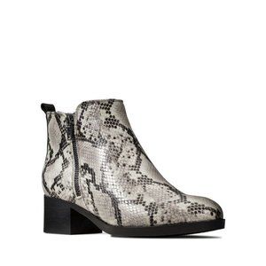 Clarks Mila Sky Snake Ankle Boots